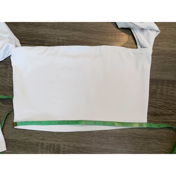 Susana Monaco White Long Sleeve Top XL Cropped Off-Shoulder Orig. Price $118.00 - Picture 6 of 9